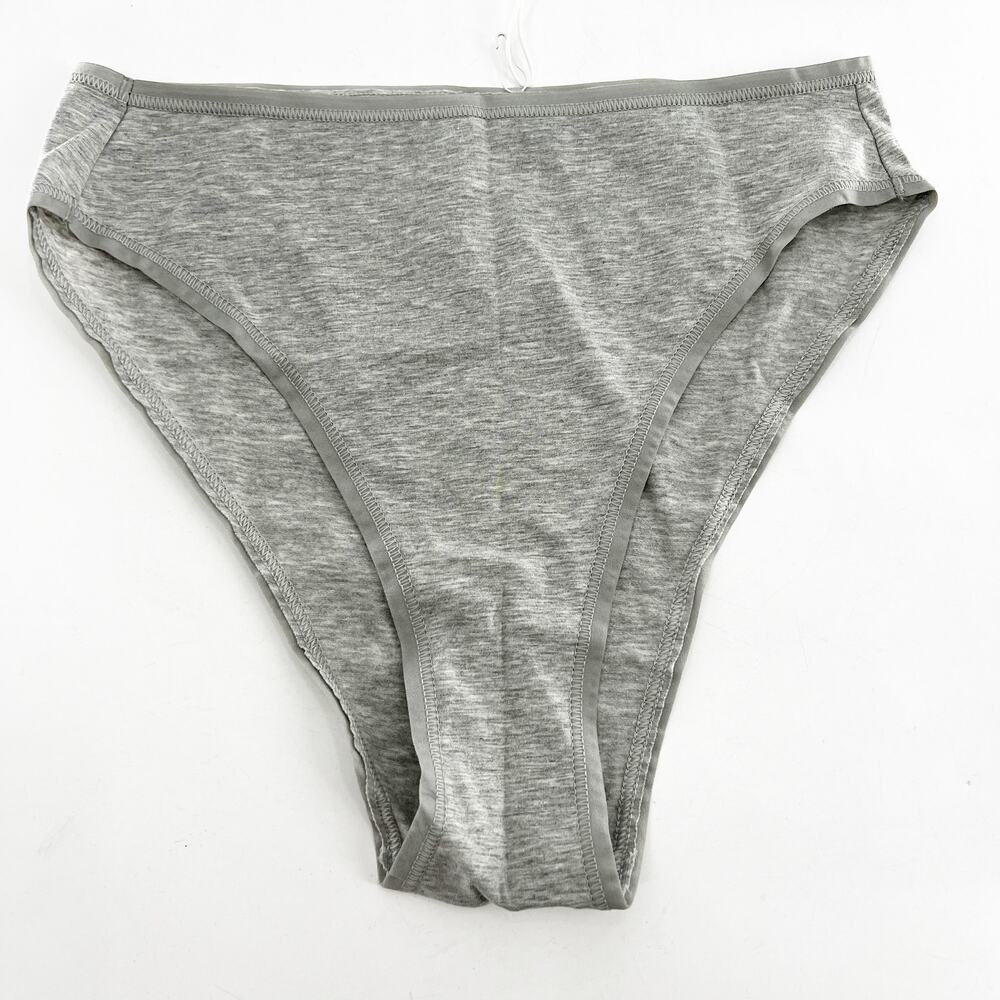 NWT Everlane Women's Gray Heathered Cotton High Cut Underwear Size XS